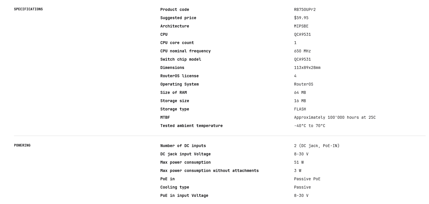 Mikrotik hEX PoE lite